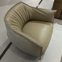 Chaise longue moderne Tigre Sièges simples en cuir véritable Salon Chambre Balcon Loisirs Café Villa Meubles Loft Fauteuil