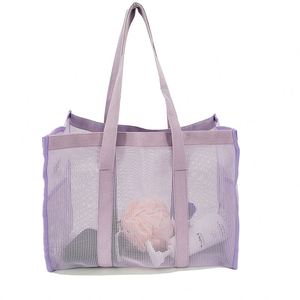 กระเป๋าตาข่ายสำหรับวันหยุดฤดูร้อนแบบขายส่ง ทนทาน ระบายอากาศได้ดี เหมาะสำหรับว่ายน้ำ ล้างทำความสะอาดได้ ใช้เป็นกระเป๋าชายหาดได้ พร้อมโลโก้สั่งทำ - Product Image 1