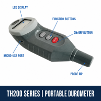 Testeur de dureté numérique portable JINGJING Leeb TH200 0-100HA, duromètre, garantie 1 an, caoutchouc, plastique, silicone, industriel
