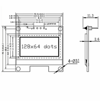 Módulo de Pantalla OLED GJD Blanco/Azul de 1.3 Pulgadas 128*64 con Interfaz I2C, Controlador SH1106, 3V/5V, con Conector