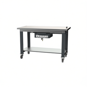 Fasano Tools <b>Workbench</b> 60x30 <b>Steel</b> Top With Shelf And Wheels For Workshop Use - Product Image 2