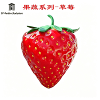Sculpture de grande fraise en fibre de verre personnalisée pour décoration extérieure de ferme ou de jardin, taille et couleur sur mesure pour fêtes, maison ou bureau