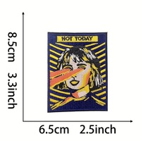 10 pièces pas aujourd'hui fille broderie fer sur Patch rétro Pop Art Style Applique pour sac à dos veste Denim vêtements décoration