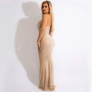 Vestido Largo Sexy de Diamantes, de Marca Famosa de Lujo, con Bordado de Diseñador, para Fiestas y Clubes, Moda Femenina, Nuevo y Popular - Product Image 2