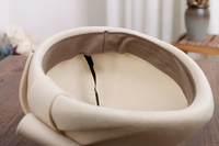 Béret en laine vintage français avec grand nœud pour femme, chapeau en feutre de laine australienne, chapeau d'artiste peintre, élégant pour l'automne et l'hiver