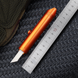 Gran oferta, Mini cuchillo de bolsillo plegable para acampar al aire libre, cortador de hoja cambiable, botón pulsador para utilidad DIY, OEM personalizable - Product Image 1