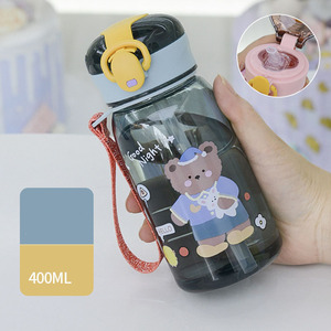 <span class=keywords><strong>Gobelet</strong></span> en plastique <span class=keywords><strong>personnalisé</strong></span> avec logo pour jus de fruits, 400 ml, bouteille d'eau en plastique pour enfants avec paille - Product Image 3