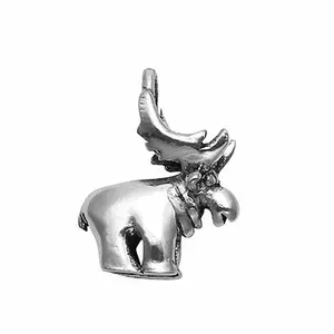 دلايات مجوهرات من HUSURU, دلايات على شكل حيوان من الفضة العتيق على شكل حيوان كندي الغابات موس أيسر من مجموعة اصنعها بنفسك