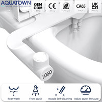 Accessoire de toilette bidet Shattaf ultra-mince en ABS OEM ODM, pour hygiène musulmane et lavage féminin, avec buse autonettoyante, non électrique, pour salle de bain