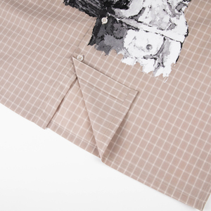 Camisa de Franela a Cuadros Personalizada con Bordado, de Manga Corta, Cuello Camisero, 100% Algodón para Hombre - Product Image 5