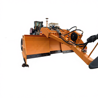 Nivellement laser du terrain, machine de nivellement du terrain par satellite avec une précision au centimètre près, niveleur de terrain tiré par tracteur de type col de cygne