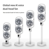 Ventilateur sur pied oscillant rechargeable, durable, avec 5 modes de réglage de la vitesse, double usage (sur table ou sur pied), minuterie, application et télécommande vocale