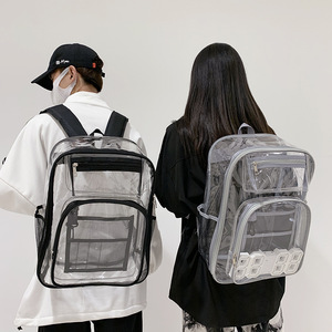 Spot supply cross-border Custom PVC <b>backpack</b> pvc <b>large</b> schoolbag transparent <b>backpack</b> pvc transparent <b>backpack</b> - Product Image 2