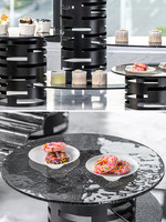 Expositor de Postres para Buffet, Set de Buffet Frío, Mesa de Servicio para la Hora del Té, Estante para Pasteles y Repostería Estilo Europeo, Modelo Metálico