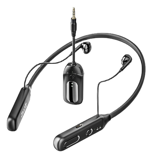 Professional Grade 3.5mm Neckband Wireless Headphones Live Streaming Noise Cancelling One-to-Many Monitoring for Sports Fans