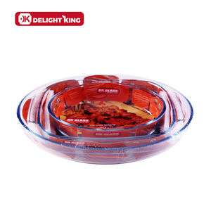 Juego de platos de vidrio transparente de borosilicato para hornear, sartenes de vidrio con paquete de <span class=keywords><strong>valor</strong></span> para electrodomésticos, utensilios para hornear de vidrio - Product Image 3