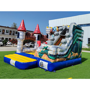 Château gonflable de qualité commerciale, dinosaure, <span class=keywords><strong>dragon</strong></span>, château gonflable extérieur, combo avec toboggan pour enfants - Product Image 2