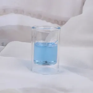 Custom Hand Blown Colored Double Wall Glass Jars And Cups for Candle Making Glass Heat Proof Double Layer Candle Holder
