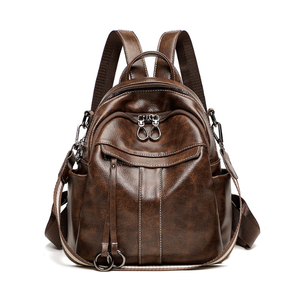 Sac à dos imperméable pour ordinateur portable en cuir pour le bureau et les affaires - Product Image 2