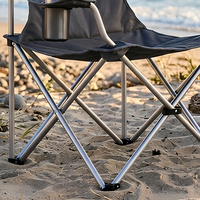 Chaise pliante légère en aluminium pour le camping en plein air avec porte-gobelet, siège de loisirs portable