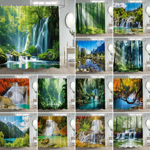 Impression numérique populaire forêt cascades soleil <span class=keywords><strong>rideau</strong></span> <span class=keywords><strong>de</strong></span> <span class=keywords><strong>douche</strong></span> conception personnalisée Logo imperméable polyester salle <span class=keywords><strong>de</strong></span> bain <span class=keywords><strong>rideau</strong></span> <span class=keywords><strong>de</strong></span> <span class=keywords><strong>douche</strong></span> - Product Image 2