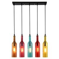 Lampe minimaliste américaine Restaurant Bar Café Couleur Bouteille de bière Décoration de nuit Lustre Personnalité Lumières créatives en verre