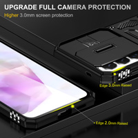 Coques de téléphone portable avec caméra coulissante pour Samsung Galaxy A07 A17 A37 A57 5G, support béquille, antichoc, coque arrière