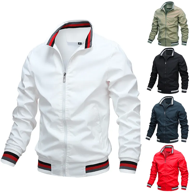 Wholesale 2022 Custom LOGO Plus Size Men'S Jacket Spring Sports Solid Color Casual Coat Casual Outdoor Men's Jackets