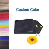 Sac enveloppe à bijoux noir en feuille d'or personnalisé emballage pochette à bijoux en cuir végétalien