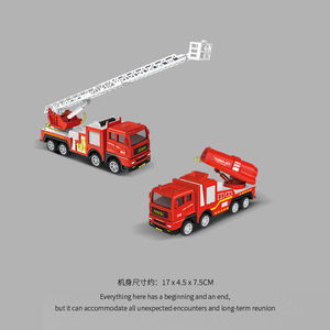 Camion de pompiers jouet populaire sur TikTok pour enfants, camion de pompiers à inertie avec pulvérisation d'eau, camion-échelle pour garçons - Product Image 4