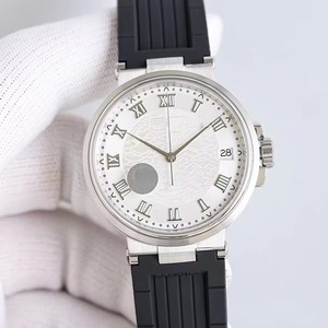 Luxury New Style Steel Case White Dial <b>Black</b> Rubber Strap Luminous Waterproof Automatic Sapphire Crystal <b>Mens</b> Mechanical <b>Watch</b> - Product Image 2