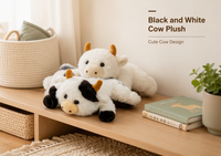 Peluche Mignonne Vache 16cm, Jouet en Peluche Doux Fraise avec Rembourrage en Coton PP