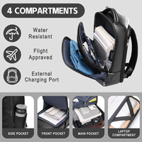 Sac à dos professionnel en PU pour homme, grande capacité, pour trajets quotidiens et bureau, avec port de chargement USB, noir et marron