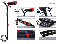 Brosse de nettoyage de panneaux solaires MULTIFIT MUKR, brosse à essuier de 12 m, grattoir pour modules photovoltaïques, brosse de nettoyage pour panneaux photovoltaïques