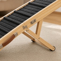 Rampe pour animaux de compagnie en bois massif, robuste et moderne, pliable, hauteur réglable, surface antidérapante en tapis, pour chiens de petite/moyenne/grande taille, canapé-lit