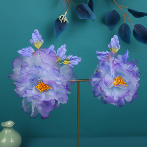 Nuevo diseño original, pinza de pelo grande hecha a mano con degradado morado y patrón floral, perfecta para maquillaje Hanfu y accesorios para el cabello. - Product Image 1