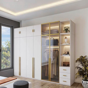 <span class=keywords><strong>Armoire</strong></span> de Rangement Sur Mesure Moderne en Verre pour Chambre à Coucher - Product Image 4