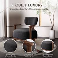 Fauteuil Canapé Moderne Minimaliste en Teck Doré Écologique, Confortable pour la Détente, la Salle à Manger, le Bureau à Domicile, le Salon, la Chambre, Chaise Individuelle pour Hôpital et Hôtel