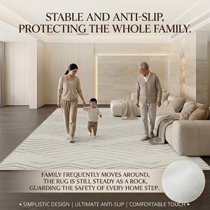 <span class=keywords><strong>Tappeto</strong></span> in Finto Cashmere <span class=keywords><strong>Beige</strong></span> Crema Stile Nordico Minimalista Japandi, Ultra Morbido con Base Antiscivolo in TPR, Lavabile, <span class=keywords><strong>per</strong></span> Soggiorno - Product Image 4