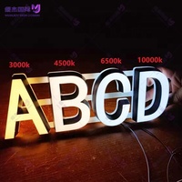 Enseigne publicitaire/de décoration personnalisée en acier inoxydable avec logo rétroéclairé par LED, à fixer au mur, télécommandée, étanche, affichage statique