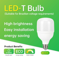 Ampoule LED T 50W la plus vendue, tube lumineux à haut lumen avec culot E27 pour l'éclairage domestique et industriel, certifiée CE/CB (Blanc)