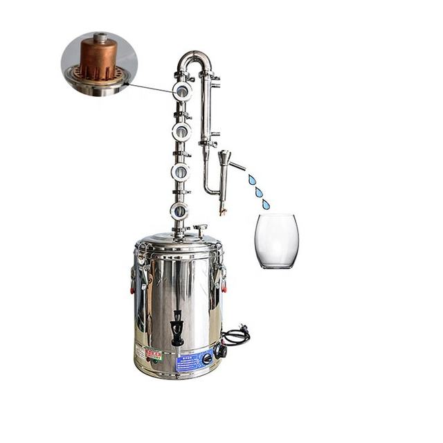 Electric Automatic Multi-Voltage Heating Stainless Steel Reflux Distiller Column Hydrosol Essential Oil Pure Water Distillation