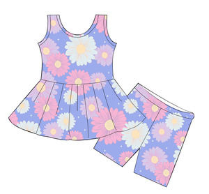 Babylovey Daisy Set Estivo Casual Personalizzato 2 Pezzi con Pantaloncini per Bambine, <span class=keywords><strong>Abbigliamento</strong></span> Sportivo per Corsa ed Escursionismo - Product Image 5