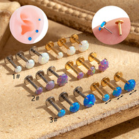Anting-anting tusuk gaya Push Pin F136 Titanium, cincin bibir, perhiasan tindik modis. Silakan minta katalog.