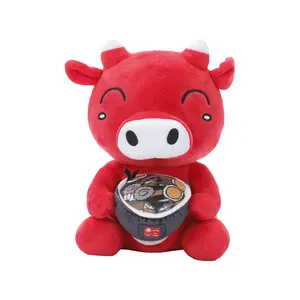 공장 가격 EN71 BSCI 빨간 앉아있는 소 버팔로 창조적 인 동물 장난감 매력적인 장난감 박제 장난감