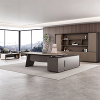 Bureau de direction moderne YZ03-T3000AL en forme de L avec verrouillage par empreinte digitale et chargeur sans fil