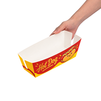 Boîte à hot-dogs personnalisée, emballage alimentaire en papier pliable, conteneur à collation jetable pour la restauration à emporter