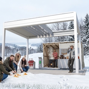 Pérgola <span class=keywords><strong>de</strong></span> Aluminio Impermeable Sweet Home con Techo <span class=keywords><strong>de</strong></span> Láminas Ajustables, Gazebo para Patio y Jardín, Toldo para Sol, Decoraciones LED para Jardín - Product Image 3