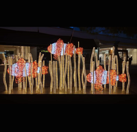 Décoration extérieure de haute qualité sur le thème des créatures marines pour centre commercial, parc, ornement de fête, ancre, motif lumineux LED 3D