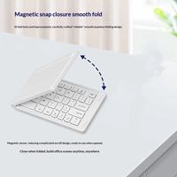 Mini Teclado Plegable Portátil, Teclado Inalámbrico BT Recargable para Viajes, Compatible con Android, Laptop, PC y Tablet